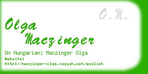 olga maczinger business card